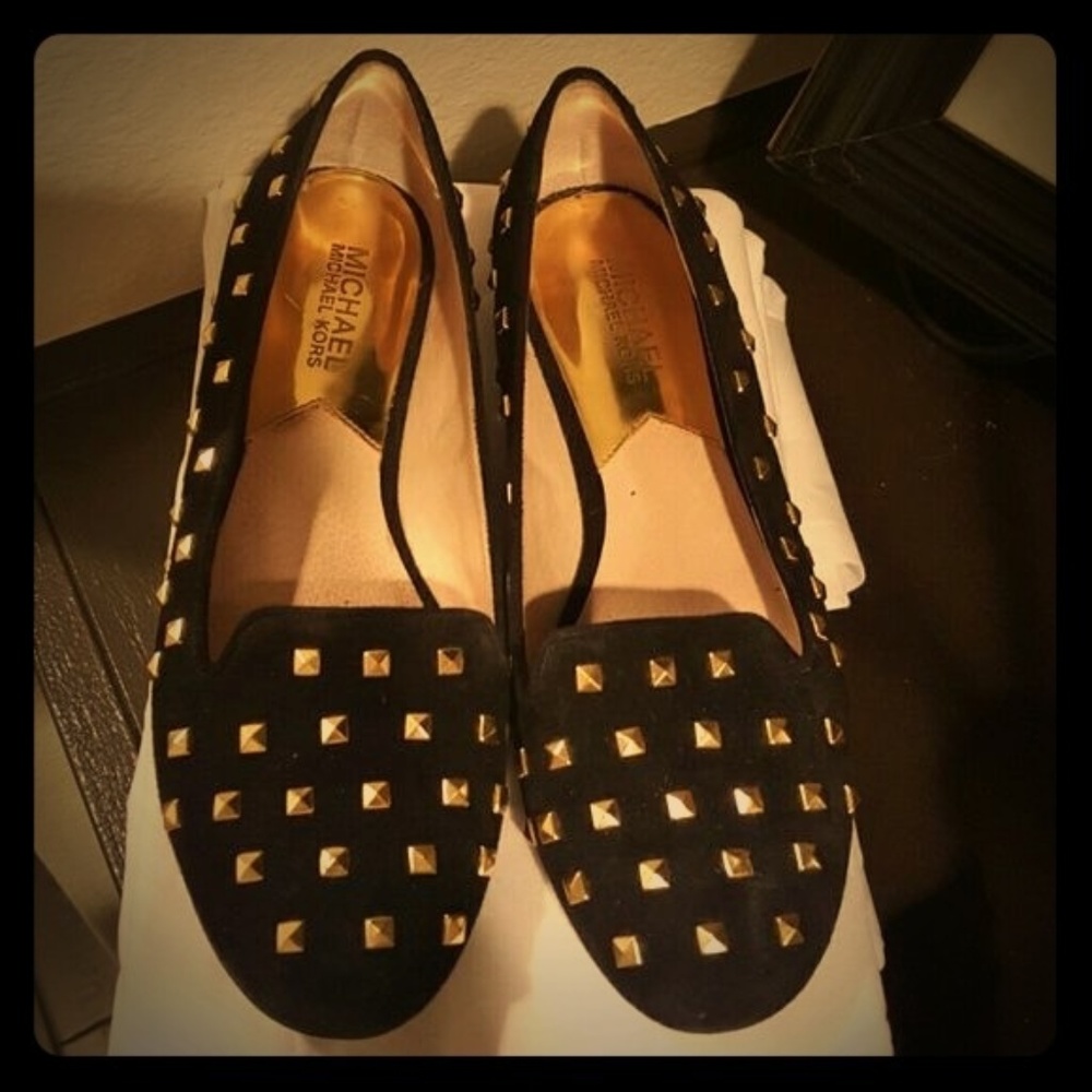 Michael Kors Gold Studded Flats